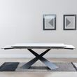 Hayden 6-10 Seater White Ceramic Extending Dining Table with Black Cross Base